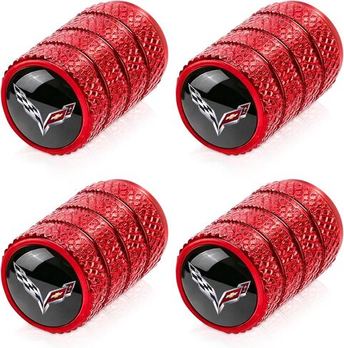 4pcs Tire Valve Stem Caps, Compatible with Toyota TRD Sequoia Tundra Tacoma 4Runner Trucks Series Stem Cap Universal Car Air Cover Car Accessories for Cars, SUV, Truck, Motorcycles Red in Saudi Arabia