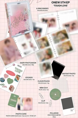 ONEW(SHINee) TOUGH LOVE 5th Mini Album [NOTE Ver.] Mini CD + 6Ring Binder + Photobook + 2Photocard + Instant Photo + Sticker in Kuwait