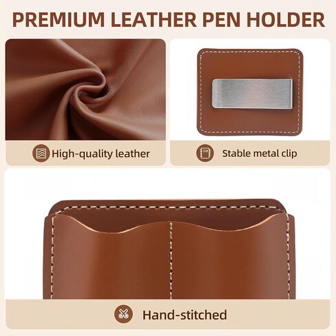 KEUYE Pen Holder Compatible with Moleskine-Brown,Handmade Leather Secure Pen Clip Compatible with Moleskine for Notebooks Journals Planners Bibles,1PC in Kuwait