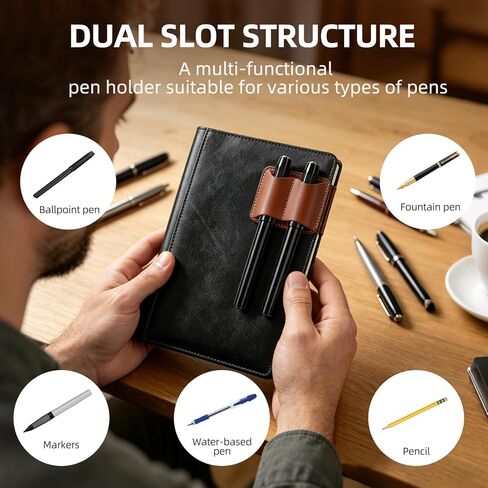 KEUYE Pen Holder Compatible with Moleskine-Brown,Handmade Leather Secure Pen Clip Compatible with Moleskine for Notebooks Journals Planners Bibles,1PC in Kuwait