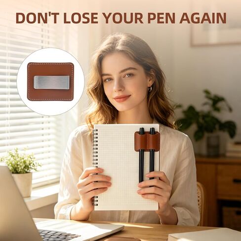 KEUYE Pen Holder Compatible with Moleskine-Brown,Handmade Leather Secure Pen Clip Compatible with Moleskine for Notebooks Journals Planners Bibles,1PC in Kuwait