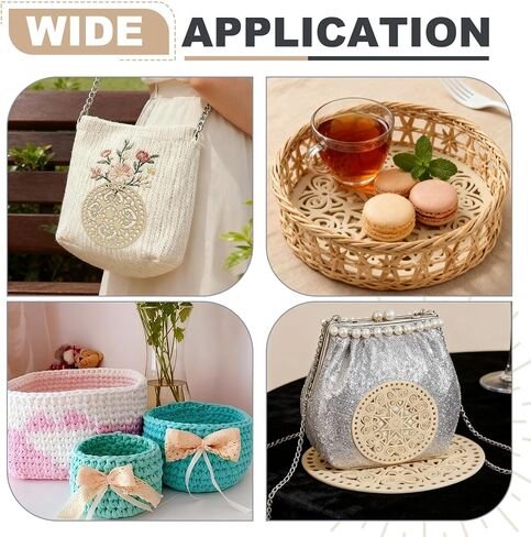 PATIKIL 2Pcs Crochet Basket Base, 5.5" Round Basket Bottoms Shaper Wooden Base Bag Making Supplies Weaving Knitting Kit for Crochet Shoulder Bag Handbag Purse Craft, Wood Color(Star Anise) in Kuwait