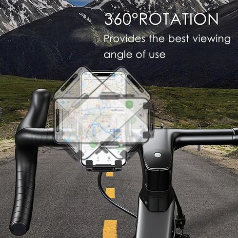 Bike Phone Holder 1 Pack, Mountain Motorcycle Phone Mount, 1s Lock & Quick Release Handlebar Cell Phone Cradle Clamp, Phone Clip for 4-6.9" Smartphones - Black (1) in Saudi Arabia
