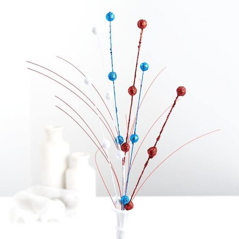 Group of 6 Americana Glittered Rocket Stems by Factory Direct Craft for 4th of July Decorating and Patriotic Displays in Kuwait