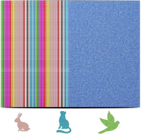 20 Sheets Glitter Cardstock Paper, A5 Size 20 Colors sparkly paper, 250 GSM / 92LB Heavyweight No-Shed Sparkly Cardstock for Cricut, Arts & Crafts, Card Making, Scrapbooking, DIY Projects in Saudi Arabia