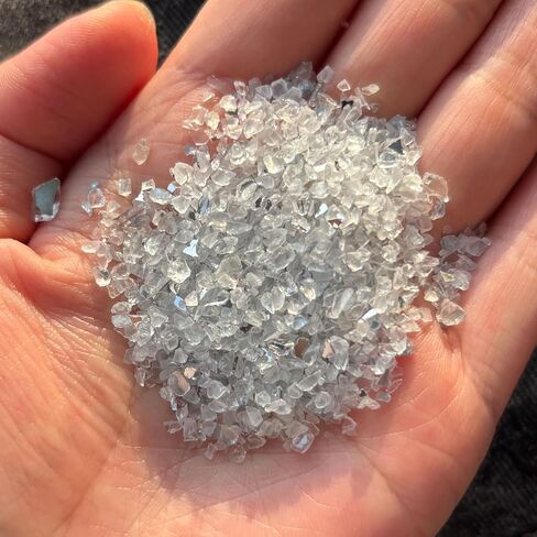 1-3mm Silver Crushed Glass for Resin Art, Craft Glitter Glass Chips for DIY Crafts, Epoxy, Nail Art, Wedding Table Decor & Party Embellishments in Saudi Arabia