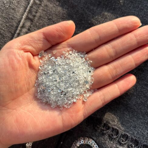 1-3mm Silver Crushed Glass for Resin Art, Craft Glitter Glass Chips for DIY Crafts, Epoxy, Nail Art, Wedding Table Decor & Party Embellishments in Saudi Arabia