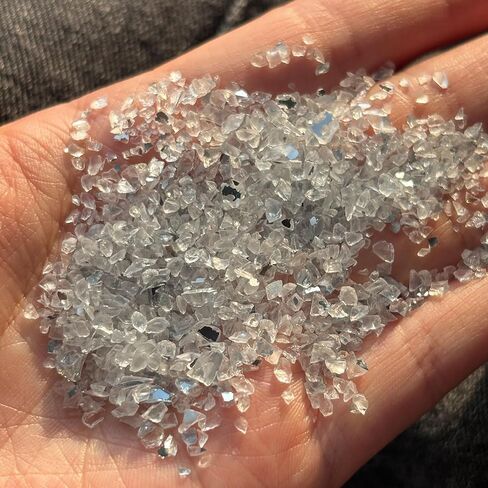 1-3mm Silver Crushed Glass for Resin Art, Craft Glitter Glass Chips for DIY Crafts, Epoxy, Nail Art, Wedding Table Decor & Party Embellishments in Saudi Arabia