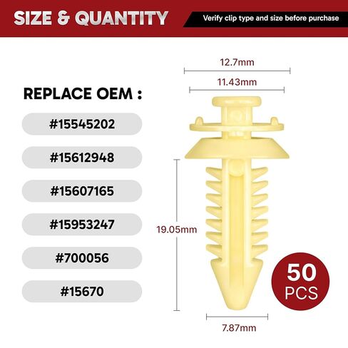 50PCS Door Panel Retainer Clips Fits GM Chevrolet Chevy K1500 1988-1999, C1500 1988-1996, Silverado 1500 1999, Sierra 1500 1999, K1500 Suburban/K2500 1992-1998 and More in Saudi Arabia