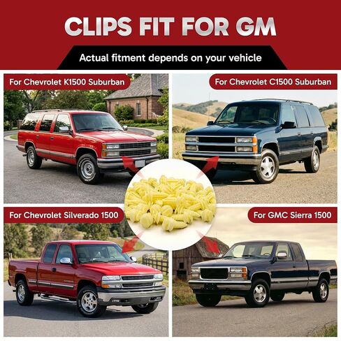 50PCS Door Panel Retainer Clips Fits GM Chevrolet Chevy K1500 1988-1999, C1500 1988-1996, Silverado 1500 1999, Sierra 1500 1999, K1500 Suburban/K2500 1992-1998 and More in Saudi Arabia