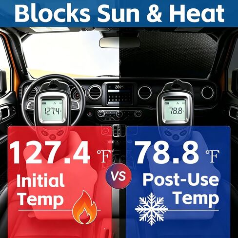 Windshield Sun Shade Fit for Jeep Wrangler TJ JK JL &Gladiator JT 2/4 Door Funny Duck Front Window Shade for UV Rays & Heat Protection Windshield Cover for Jeep in Kuwait