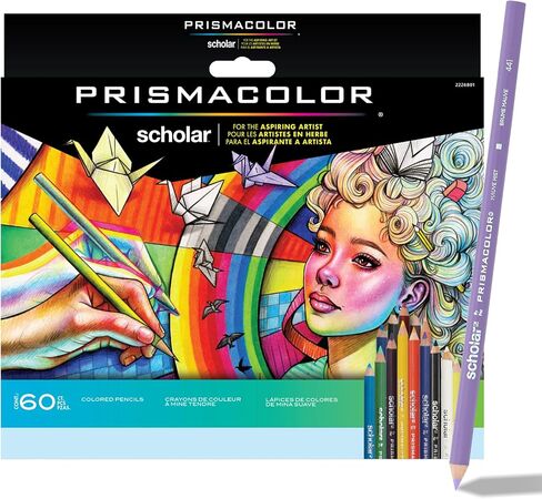 Prismacolor Scholar Colored Pencils, Assorted Colors, 60 Count - Perfect for Sketching, Drawing, Coloring in Kuwait