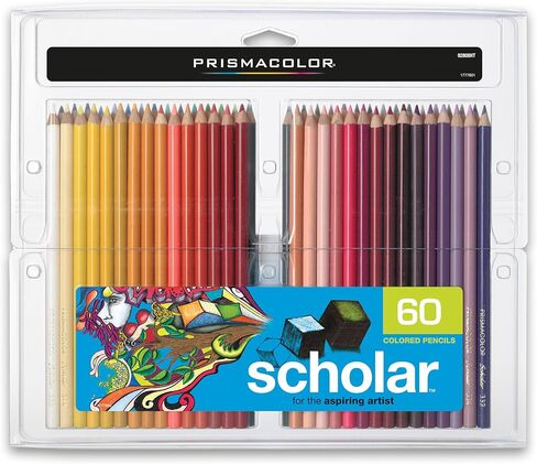 Prismacolor Scholar Colored Pencils, Assorted Colors, 60 Count - Perfect for Sketching, Drawing, Coloring in Kuwait
