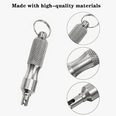 2 PCS Valve Stem Removal Tool & Valve Core Tool - Stainless Steel Tire Valve Stem Tool Portable Valves Core Disassembly and Repair Tools for Bicycle Car Motorcycle Repair Install Accessory in Saudi Arabia