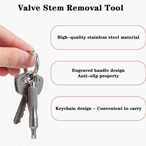 2 PCS Valve Stem Removal Tool & Valve Core Tool - Stainless Steel Tire Valve Stem Tool Portable Valves Core Disassembly and Repair Tools for Bicycle Car Motorcycle Repair Install Accessory in Saudi Arabia