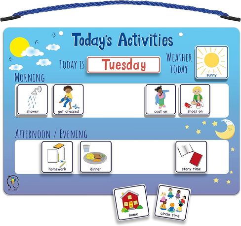 Today's Activities Daily Routine Visual Timetable Magnetic Tile Chart for Children in Saudi Arabia