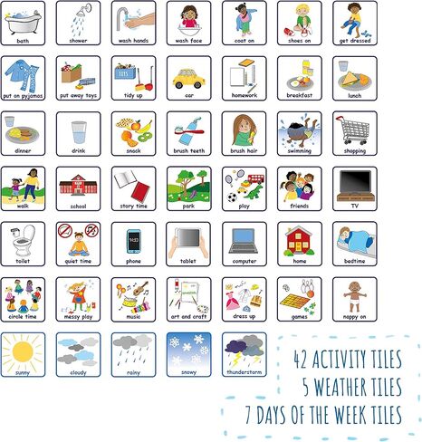 Today's Activities Daily Routine Visual Timetable Magnetic Tile Chart for Children in Saudi Arabia