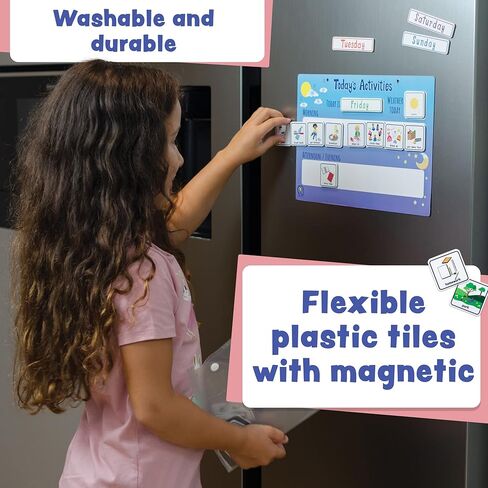 Today's Activities Daily Routine Visual Timetable Magnetic Tile Chart for Children in Saudi Arabia