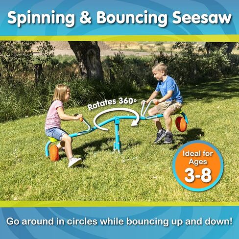Spiro Seesaw Sit and Spin Teeter Totter with 360 Spin Kids Outdoor Play Equipment for Backyard, Playground, or Indoor Fun Boys and Girls Ages 3-10 in Saudi Arabia