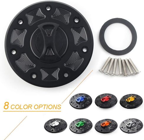 غطاء غطاء خزان الغاز ثلاثي T 7 فتحات بدون مفتاح لـ Kawasaki Ninja ZX-6 ZX6E ZX6R، ZX-7 ZX7R، ZX-9 ZX9R 1984,1994-1999، ZX-11، Ninja 250 250R، Ninja 500 500R، ZG1000 Concours، أخضر in Kuwait