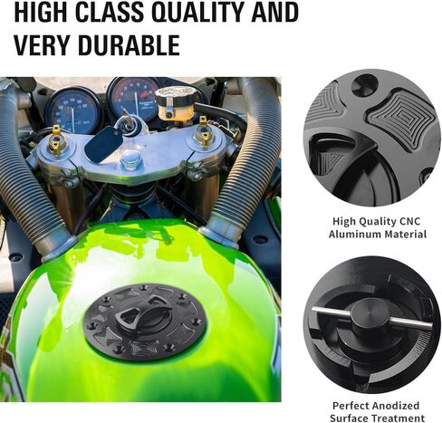 غطاء غطاء خزان الغاز ثلاثي T 7 فتحات بدون مفتاح لـ Kawasaki Ninja ZX-6 ZX6E ZX6R، ZX-7 ZX7R، ZX-9 ZX9R 1984,1994-1999، ZX-11، Ninja 250 250R، Ninja 500 500R، ZG1000 Concours، أخضر in Kuwait