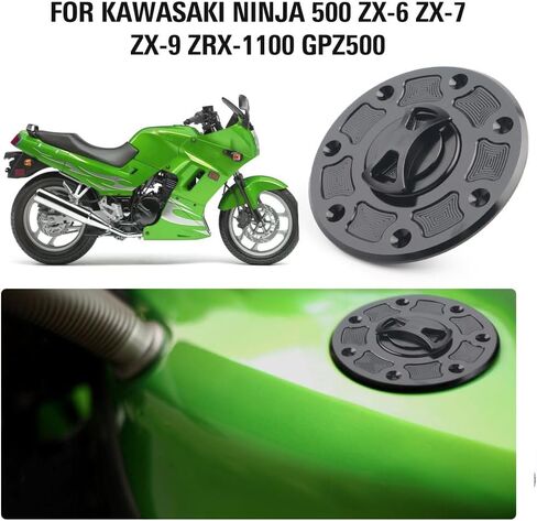 غطاء غطاء خزان الغاز ثلاثي T 7 فتحات بدون مفتاح لـ Kawasaki Ninja ZX-6 ZX6E ZX6R، ZX-7 ZX7R، ZX-9 ZX9R 1984,1994-1999، ZX-11، Ninja 250 250R، Ninja 500 500R، ZG1000 Concours، أخضر in Kuwait