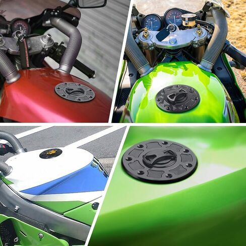 غطاء غطاء خزان الغاز ثلاثي T 7 فتحات بدون مفتاح لـ Kawasaki Ninja ZX-6 ZX6E ZX6R، ZX-7 ZX7R، ZX-9 ZX9R 1984,1994-1999، ZX-11، Ninja 250 250R، Ninja 500 500R، ZG1000 Concours، أخضر in Kuwait