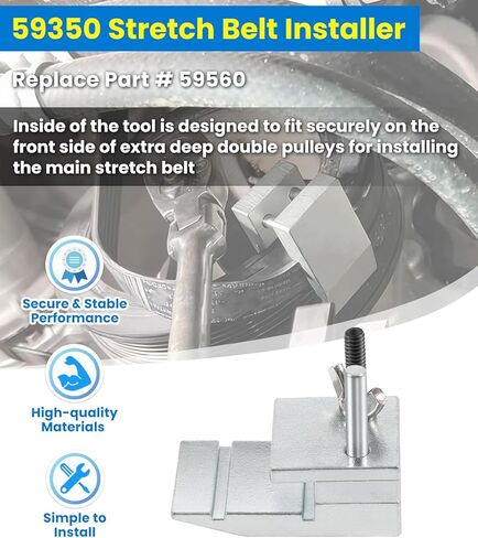 59350 Stretch Belt Installer for Extra-Deep Double Pulleys, Compatible with Ford 3.5L 3.7L V6 & GM 5.3L 6.2L V8 Engines - Professional Main Drive Belt Installation Tool Replaces 59560 in Saudi Arabia