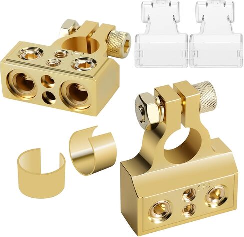Bates- Battery Terminal Connectors, 2 Pack, 0/2/4/6/8/10 AWG Terminals, Car Battery Terminal, Top Post Multiple Marine, Long Lasting, Easy to Install in Kuwait