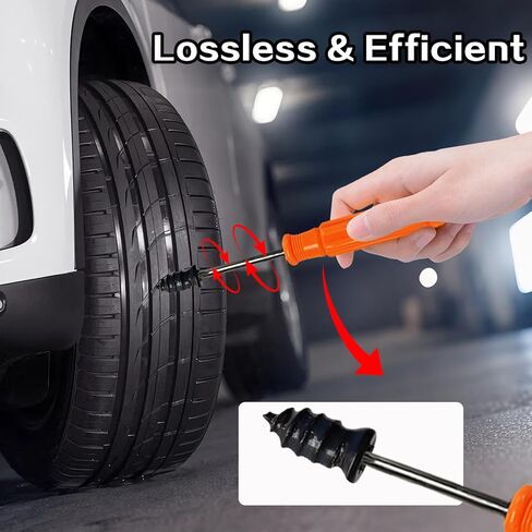 40Pcs Tire Repair Rubber Nails Kit with 4 Sizes, Screw in Tire Repair Plugs, Vacuum Tire Repair Rubber Nail, Tire Rubber Nails Tool, Fast Self-Service Tire Repair Tools for Car, Truck, Motorcycle in Saudi Arabia