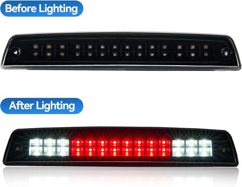 Third Brake Light LED with Dual-Row Leds for 1994-2001 Dodge Ram 1500, High Mount Rear Brake Lighis Assembly for 1994-2002 Ram 2500 3500, Waterproof Center CabCargo Lamp Stop Light (Black) in Saudi Arabia