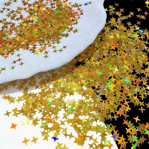 4mm Translucent White Cross Star Glitter - 1.76oz (50g) Bulk 4-Pointed Star Sequins, Holographic Shimmer for Crafts, Resin Art, Nail Design, Slime Supplies, DIY Decor in Saudi Arabia