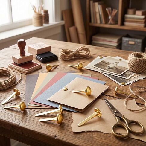 300Pcs Gold Metal Brads, 8×18mm Mini Paper Fasteners, Small Split Pins for DIY Crafts, Paper Projects & Decorative Scrapbooking in Saudi Arabia
