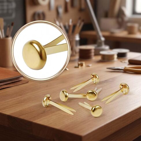 300Pcs Gold Metal Brads, 8×18mm Mini Paper Fasteners, Small Split Pins for DIY Crafts, Paper Projects & Decorative Scrapbooking in Saudi Arabia