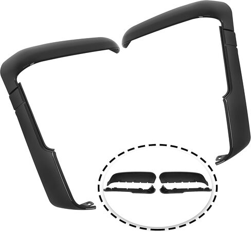 HECASA Pair Tow Mirror Covers Compatible with 2020-2024 Chevy Chevrolet Silverado/GMC Sierra 2500HD 3500HD Front Top Door Mirror Cap Trim Replacement for 84468904 84468910 Plastic(ABS) Painted Black in Kuwait