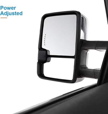 Towing Mirrors Power Adjusted LED Turn Signal Chrome(Pair Set)Tow Mirrors Replacement Compatible for 1988-1998 for Chevy for GMC C1500/K1500 1988-2000 for Chevy for GMC C2500/K2500/K3500 in Saudi Arabia