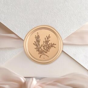 LEBENGURU 50 Pcs Wax Seal Stickers - Rosemary Wedding Invitation Envelope Seal Stickers, Self- Adhesive Metallic Light Gold Wax Stamp Stickers, Perfect for Party Birthday, Christmas, Gift Wrapping in Saudi Arabia