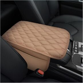 Sun Walker Car Center Console Cover, Waterproof Car Armrest Seat Box Cushion Pad with 2 Side Storage Pockets, Comfortable Soft Leather Middle Console Cover Protector for Most Vehicles (Black) in Kuwait