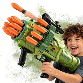 Toy Gun Toy Foam Blasters - New 2026 Jumbo Rocket Gun, Toy Rocket Artillery Launcher RPG Gun with 16 Foam Rockets Bullets, Outdoor Shooting Games Toy Guns for Kids 6-12 Year Birthday Xmas Gifts in Saudi Arabia