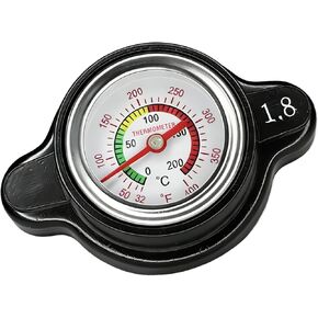 1.8 Bar Radiator Cap with Temperature Gauge, High Pressure Radiator Cover 25.6 PSI Water Tank Cap, Universal Fit for Motorcycle ATV Dirt Bike Compatible with Honda Kawasaki Suzuki Yamaha KTM in Saudi Arabia