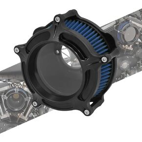 Air Cleaner Filter Intake Aluminum Fit for Harley Touring Road King Street Glide Softail Sportster XL Dyna (Black Housing Grey Element, C For Touring 08-16,Softail 16-17,Trike 08-16) in Kuwait