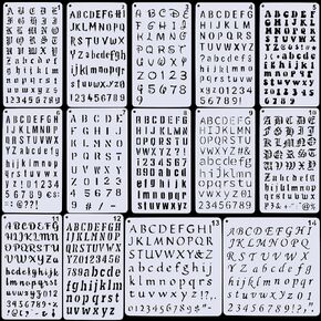 OIIKI 14pcs 1/2 Inch Letter Stencils for Painting, Small Reusable Letter Journal Stencils for Painting, Alphabet Aids for Journaling Scrapbook Canvas Wood Wall Rock- Black in Saudi Arabia