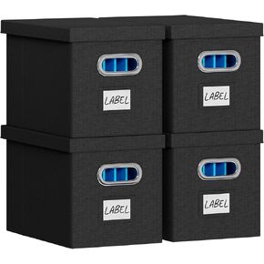 FHSQX File Box with Lid-File Organizer Box Set of 2 Portable Hanging File Box-Decorative Filing Storage Boxes for Office & Home File Cabinet (White, 14 x 9.3 x 10.9 in (3Pack)) in Saudi Arabia