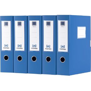 Storage File Boxes A4, 5 Pack Foldable Plastic Archives Cases with Lid, 30.8 x 23.5 x 7.5cm, Document File Folder Organizer Storage Filing Box for Office School, Black in Saudi Arabia