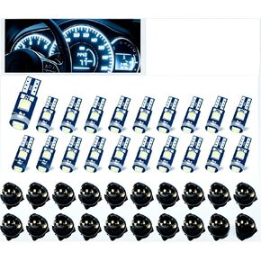 20PCS 74 LED Bulb Dash Lights, T5 2721 37 286 Wedge PC74 Twist Socket, Super Bright 12V Instrument Panel Gauge Cluster Light Kit for Car Automotive (White) in Kuwait