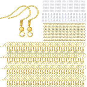 600PCS Earring Making Kits 18K Gold Earring Hooks Hypoallergenic Ear Wires Fish Hook for DIY Jewelry Making Bulk Pack in Saudi Arabia