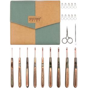 Knitter’s Pride Terra Deluxe Single-Ended Crochet Hook Set – 9 Sizes (2mm–6mm) in Kuwait