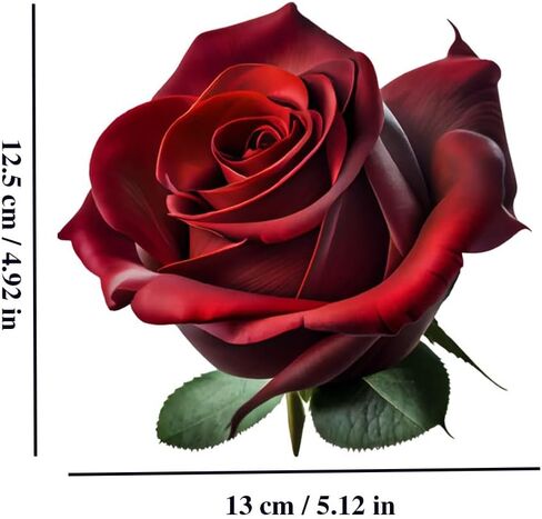 Decorative Red Rose A Edition 3D Stickers 2-Piece Suitable for car Body Windows Bumpers laptops Luggage Furniture and Wall Decoration Stickers #3A-10 in Saudi Arabia
