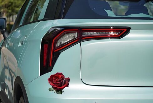 Decorative Red Rose A Edition 3D Stickers 2-Piece Suitable for car Body Windows Bumpers laptops Luggage Furniture and Wall Decoration Stickers #3A-10 in Saudi Arabia