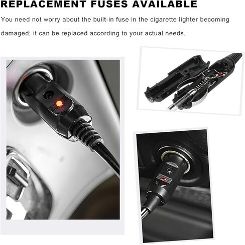 2 PCS Cigarette Lighter Male Plug, 12V/24V Aux Socket Plug Connector with 15A 20A Fuse & LED Light, Heavy Duty Male Cigarette Lighter Socket Power Adapter for Most Vehicles in Kuwait